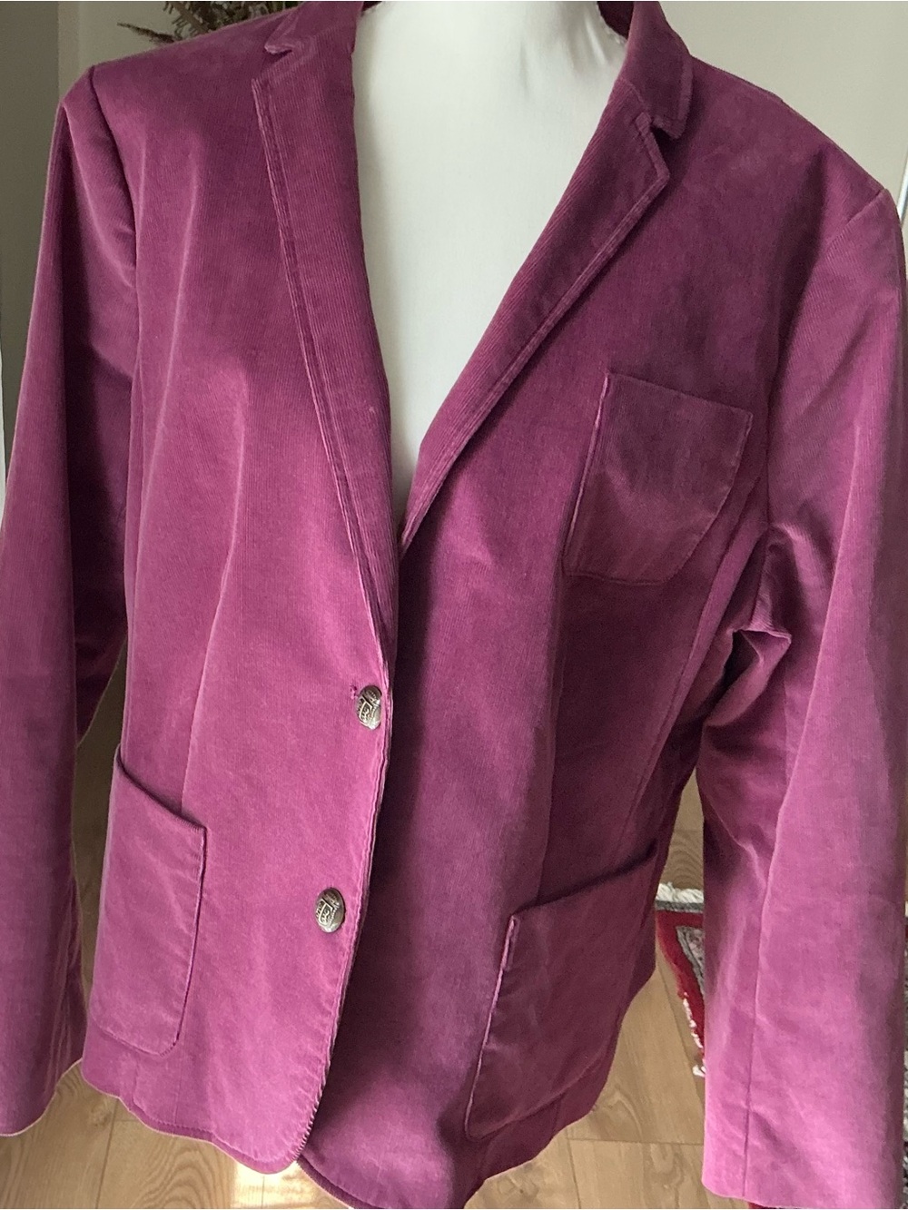Talbots Velvet Blazer Jacket - Berry Plum